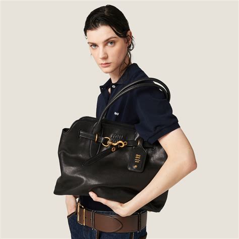 miu miu leather top handle bag|Black Aventure Nappa Leather Top.